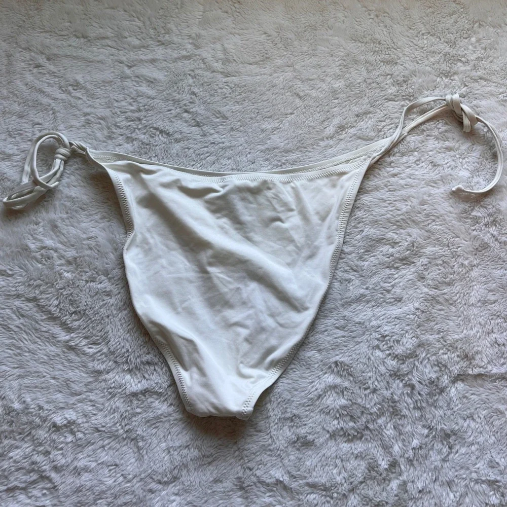 SKIMS Swim Tanga Bikini Bottom Marble White Side Tie SW-TBM-0797 Womens 2X NEW